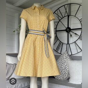 Boden US 6P Geometric Buttoned Dress